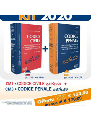 Kit 2020 - Codice Civile Esteso-Codice Penale Esteso. Annotati esclusivamente con le massime significative e con le sentenze delle Sezioni Unite